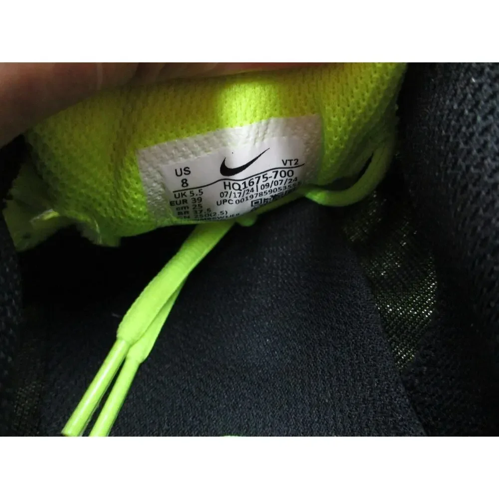 Nike Air Pegasus 2005 Volt Metallic Silver Black Sneakers Shoes Womens Sz 8